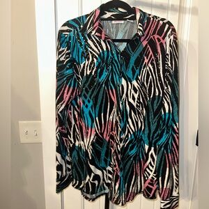 Wrangler‎ Size Large Multicolor Abstract Polka Dot Print Women's Western Top